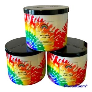 Rainbow confetti candles, bath and body works